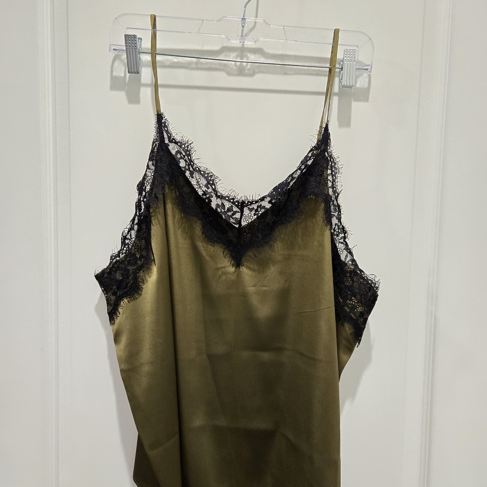 NWT Satin Camisole with Lace Trim